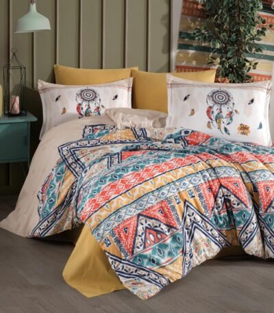 lenjerie de pat bumbac ranforce boho