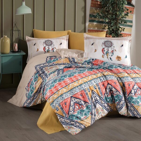 lenjerie de pat bumbac ranforce boho