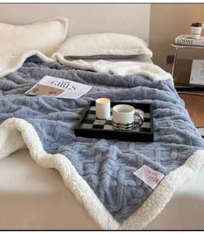 patura cocolino cu blanita antracit