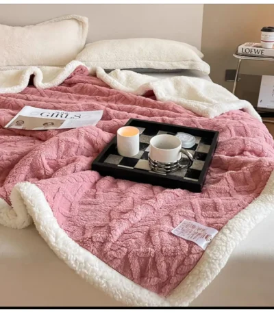 patura cocolino cu blanita roz