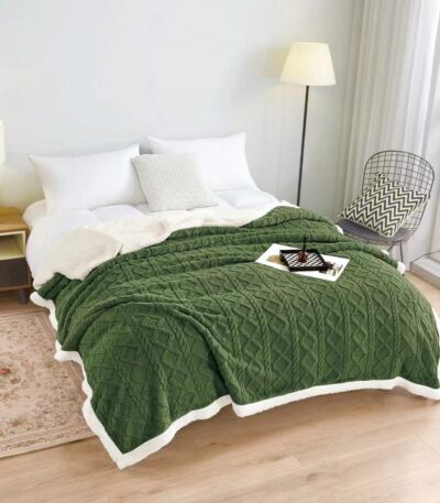 patura cocolino cu blanita verde