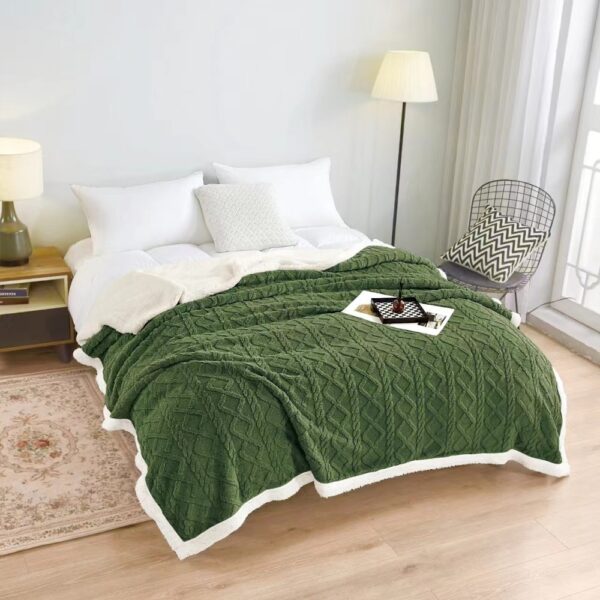 patura cocolino cu blanita verde