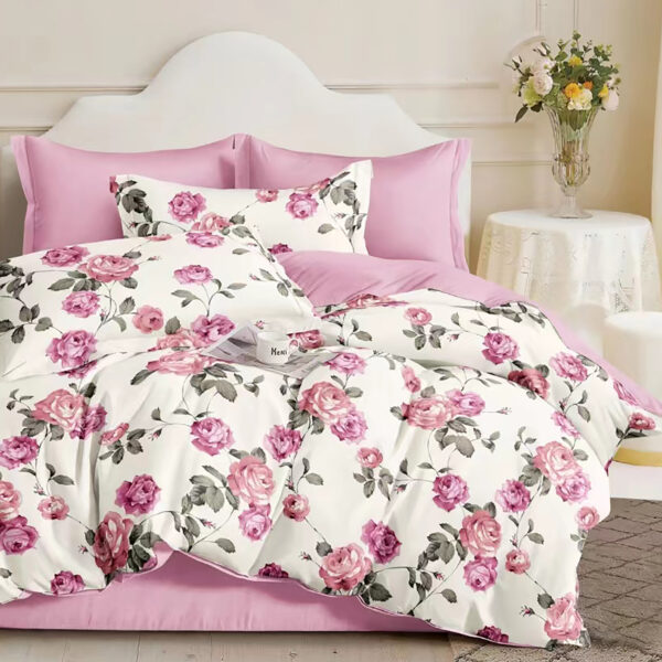 lenjerie pat cu flori bumbac percale PRC161