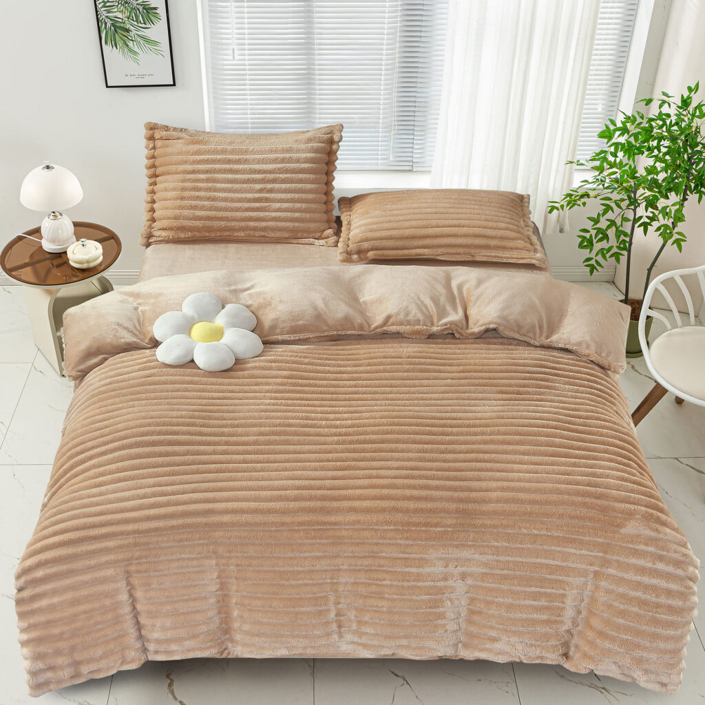 lenjerie pat cocolino line maro deschis