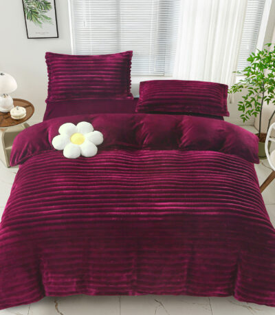 lenjerie de pat cocolino line rosu burgund