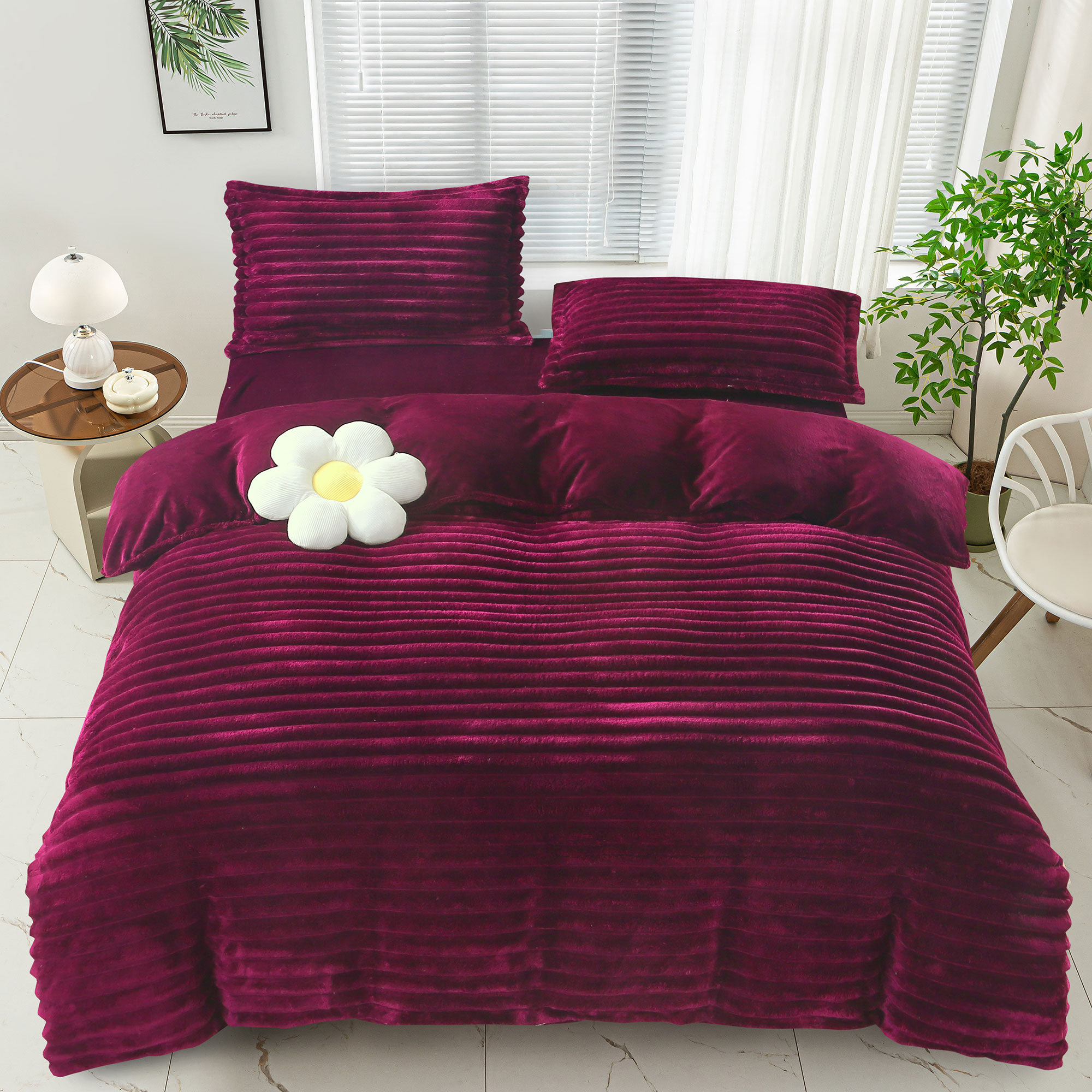 lenjerie-pat-cocolino-line-rosu-burgund lenjerie de pat cocolino line rosu burgund